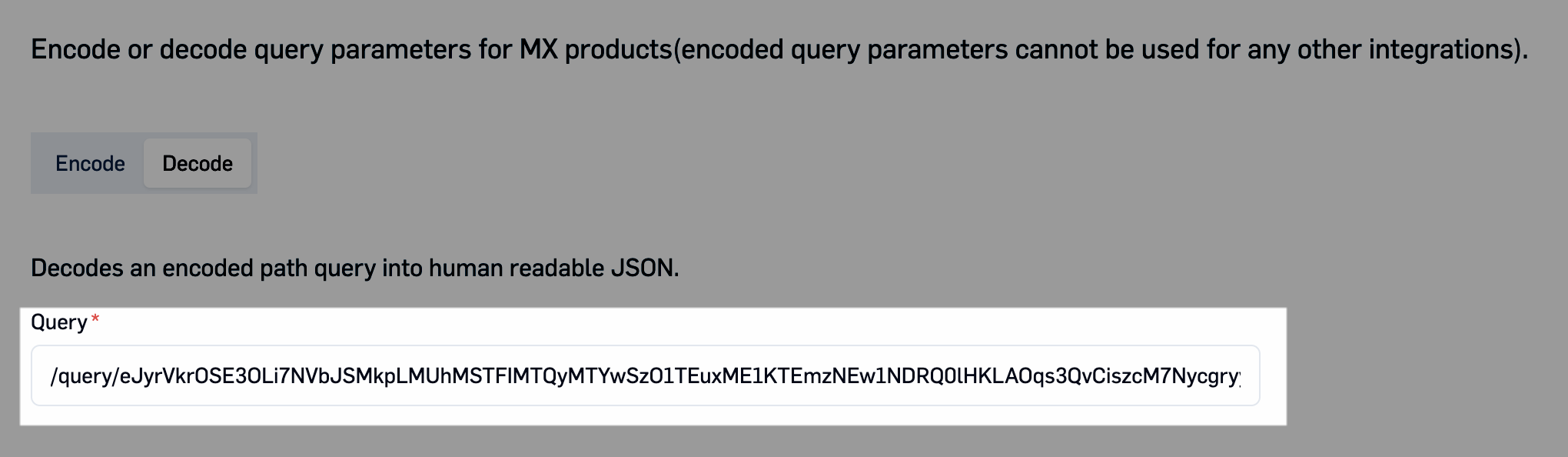 Query field highlighted in the Developer IDE for Integrations UI