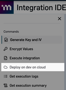 Deploy to Dev on the Cloud option highlighted in the Developer IDE for ...