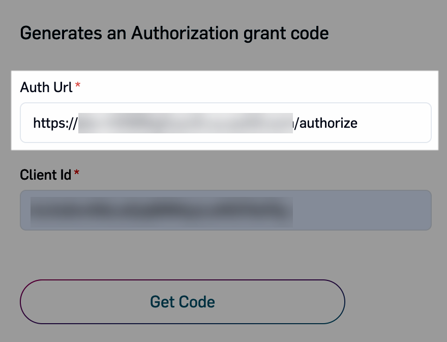 Auth Url field highlighted in the Developer IDE for Integrations UI