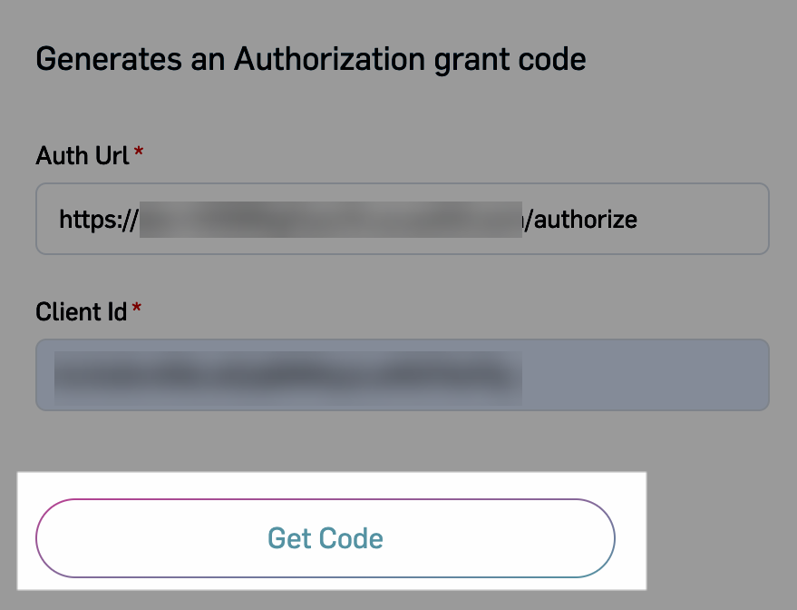 Get code button highlighted in the Developer IDE for Integrations UI